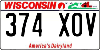 WI license plate 374XOV