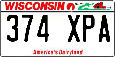WI license plate 374XPA