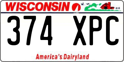 WI license plate 374XPC