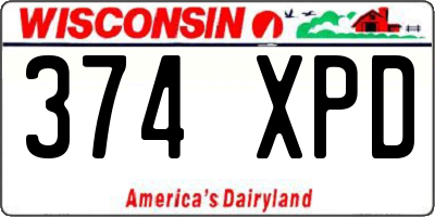 WI license plate 374XPD