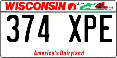 WI license plate 374XPE