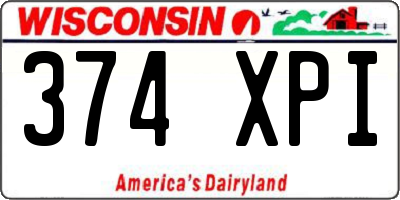 WI license plate 374XPI