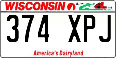 WI license plate 374XPJ