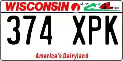 WI license plate 374XPK