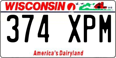 WI license plate 374XPM