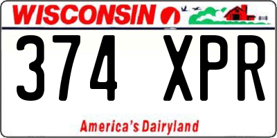 WI license plate 374XPR