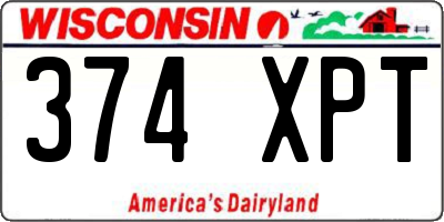 WI license plate 374XPT