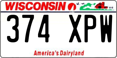 WI license plate 374XPW