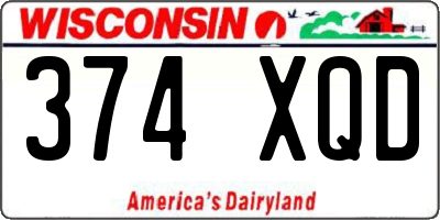 WI license plate 374XQD