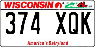 WI license plate 374XQK