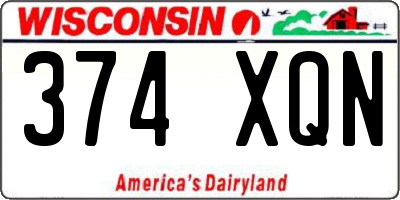 WI license plate 374XQN