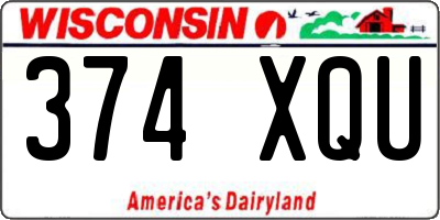 WI license plate 374XQU