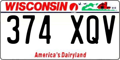 WI license plate 374XQV