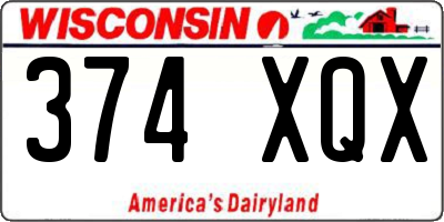 WI license plate 374XQX