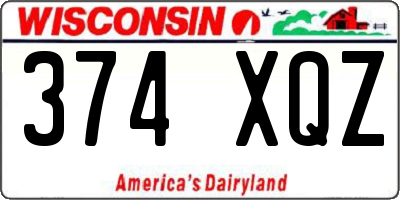 WI license plate 374XQZ