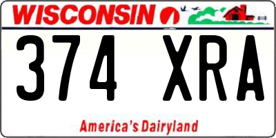 WI license plate 374XRA
