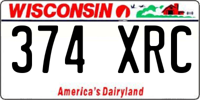 WI license plate 374XRC