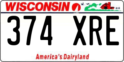WI license plate 374XRE
