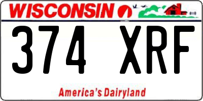 WI license plate 374XRF