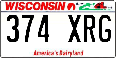 WI license plate 374XRG
