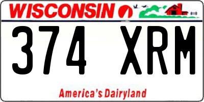 WI license plate 374XRM