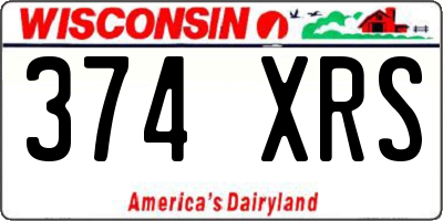 WI license plate 374XRS