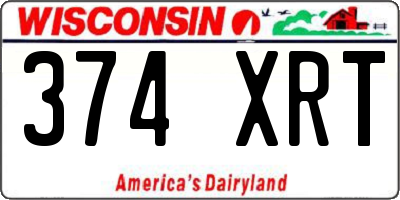 WI license plate 374XRT