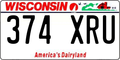 WI license plate 374XRU
