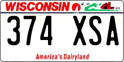 WI license plate 374XSA