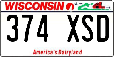 WI license plate 374XSD