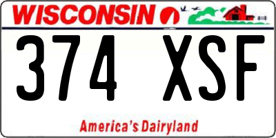 WI license plate 374XSF