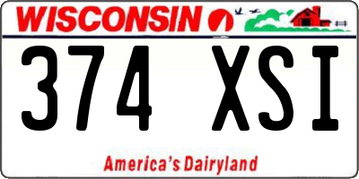 WI license plate 374XSI