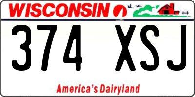 WI license plate 374XSJ