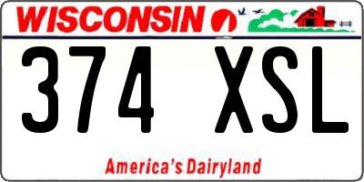 WI license plate 374XSL