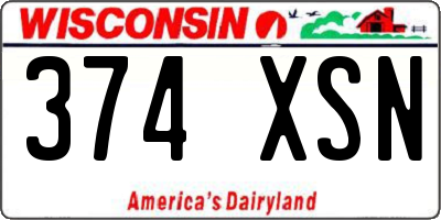 WI license plate 374XSN
