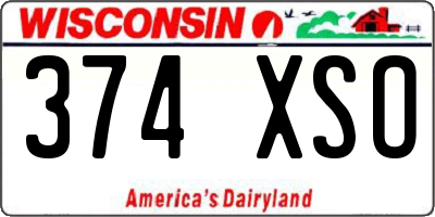 WI license plate 374XSO