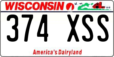 WI license plate 374XSS