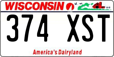 WI license plate 374XST