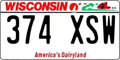 WI license plate 374XSW