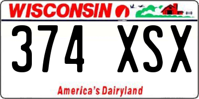 WI license plate 374XSX