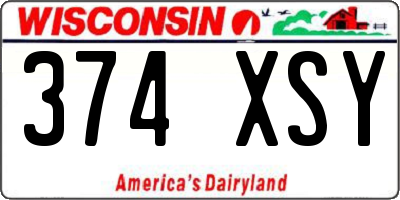 WI license plate 374XSY