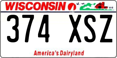 WI license plate 374XSZ