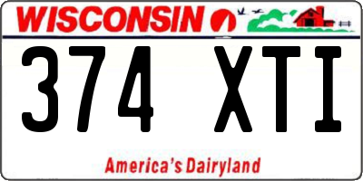 WI license plate 374XTI