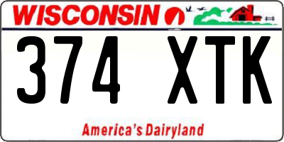 WI license plate 374XTK