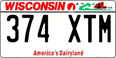 WI license plate 374XTM