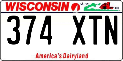 WI license plate 374XTN