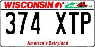 WI license plate 374XTP