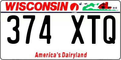 WI license plate 374XTQ