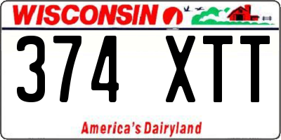 WI license plate 374XTT