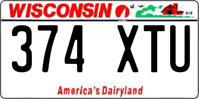 WI license plate 374XTU